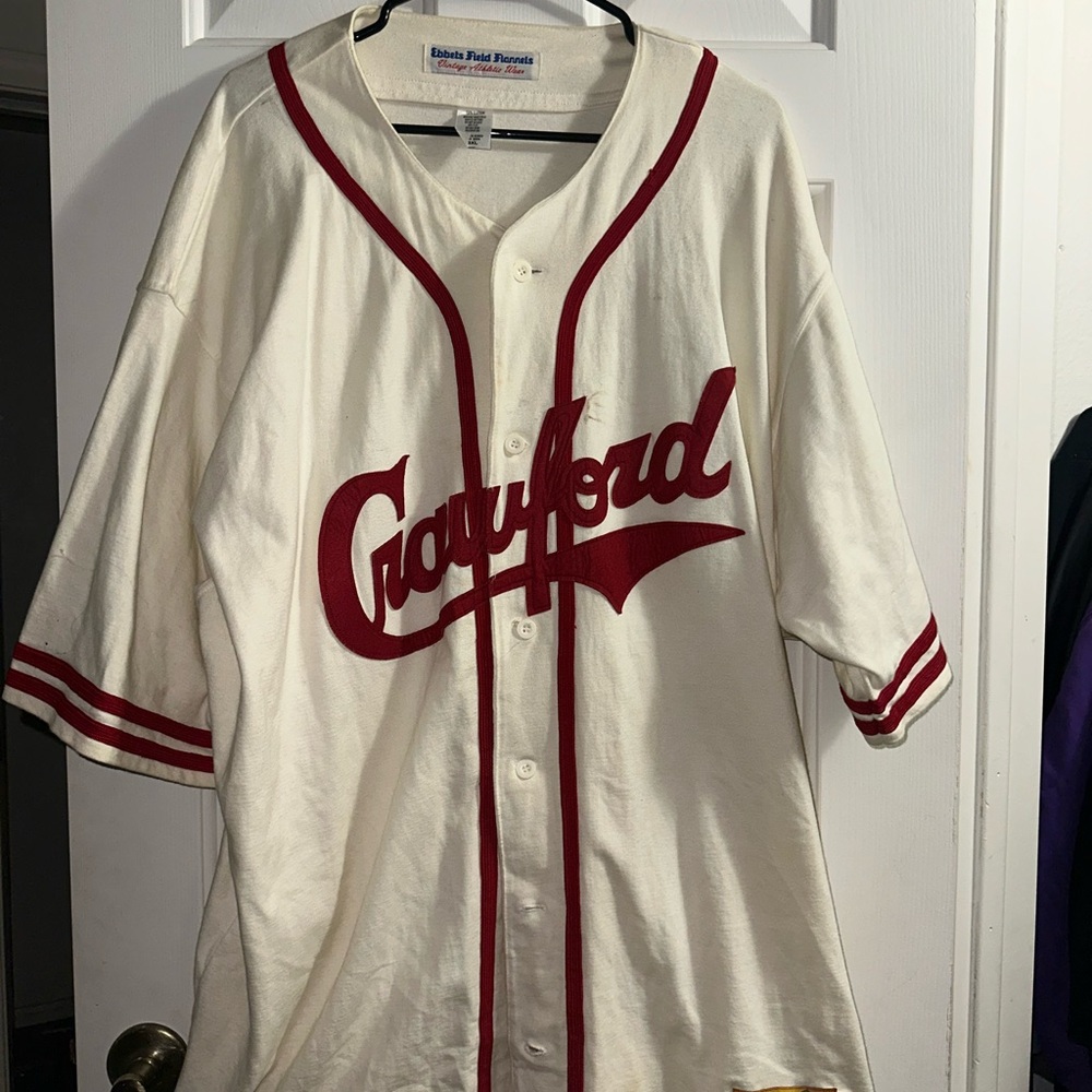 Ebbets Field Flannels Cream and Gold Baseball Jersey
